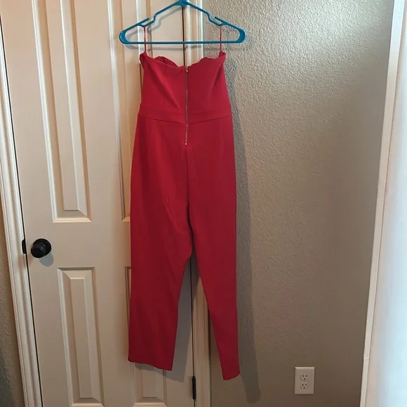 Express Vibrant Red Jumpsuit - Picture 4 of 6